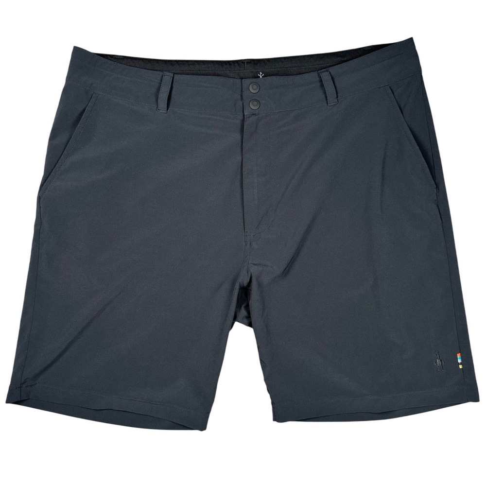 Smartwool Active Shorts Men's XL Black 8" Merino Wool Lined Hiking Trail Stretch